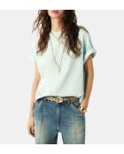 Rosie himmelblaues, locker sitzendes Baumwoll-T-Shirt