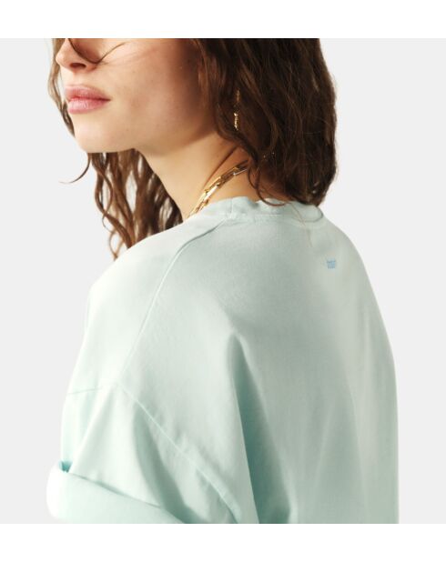 Rosie himmelblaues, locker sitzendes Baumwoll-T-Shirt