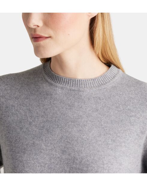 Sean sweater met losse doos, los, grijze wol en kasjmier