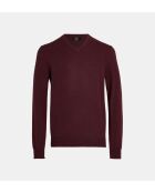 Jersey recto de cachemir Nachve rojo granada