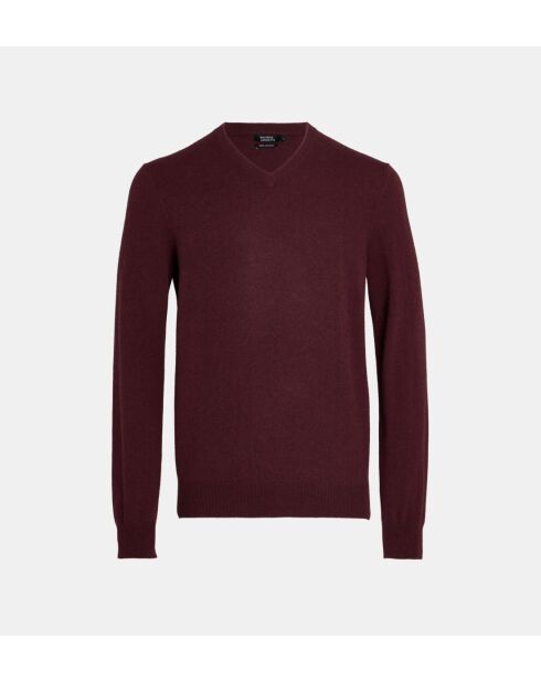 Jersey recto de cachemir Nachve rojo granada