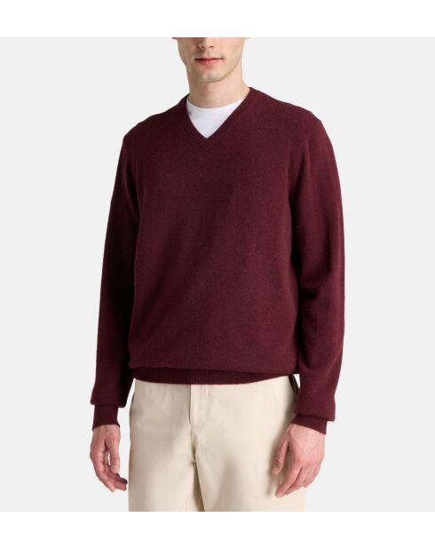 Jersey recto de cachemir Nachve rojo granada
