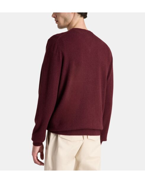 Jersey recto de cachemir Nachve rojo granada