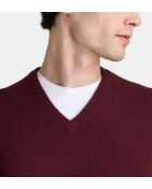 Jersey recto de cachemir Nachve rojo granada