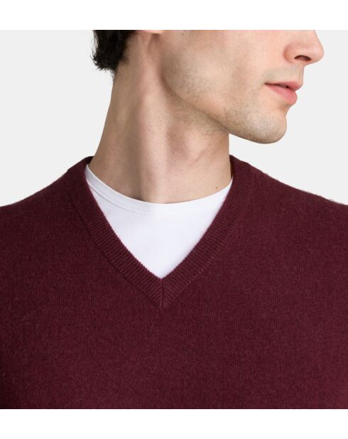 Jersey recto de cachemir Nachve rojo granada