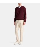 Jersey recto de cachemir Nachve rojo granada