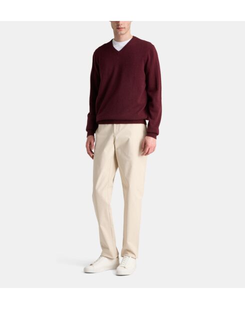 Jersey recto de cachemir Nachve rojo granada