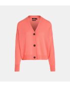 Cardigan court Tabiola laine et cachemire responsable  corail
