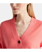 Cardigan court Tabiola laine et cachemire responsable  corail