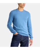 Nachron effen kasjmier trui eendblauw