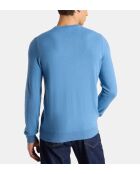 Nachron effen kasjmier trui eendblauw