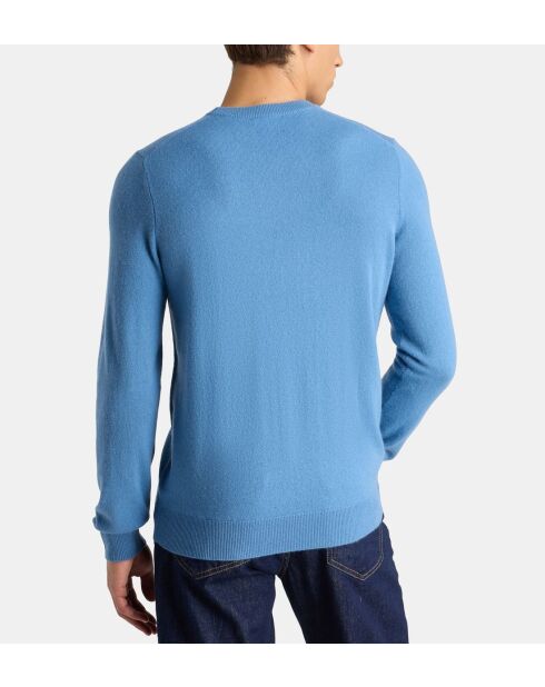 Nachron effen kasjmier trui eendblauw