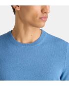 Nachron effen kasjmier trui eendblauw