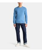 Nachron effen kasjmier trui eendblauw