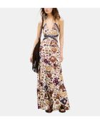 Gerade geschnittenes Kleid mit ecru-/mehrfarbigem Muster