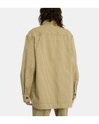 Cadet - Oversized gestreept hemd van beige/ecru katoen