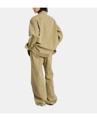 Cadet - Oversized gestreept hemd van beige/ecru katoen