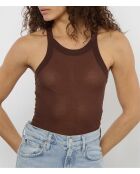 Canotta Déborah in mogano