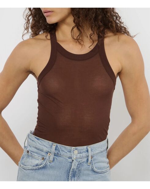 Canotta Déborah in mogano