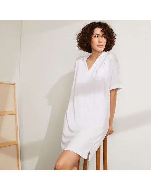 Chemise de nuit en coton Clarte blanche