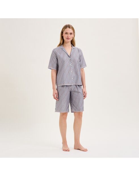 Pyjama en coton Camille bleu
