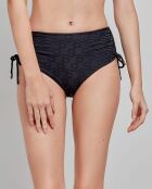 Culotte bikini à  imprimé géométrique noire