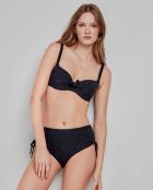 Culotte bikini à  imprimé géométrique noire