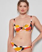 Bas de bikini imprimé géométrique multicolore