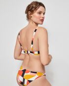 Bas de bikini imprimé géométrique multicolore