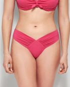 Culotte de bikini brésilien coupe en V fuchsia