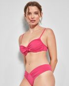 Culotte de bikini brésilien coupe en V fuchsia