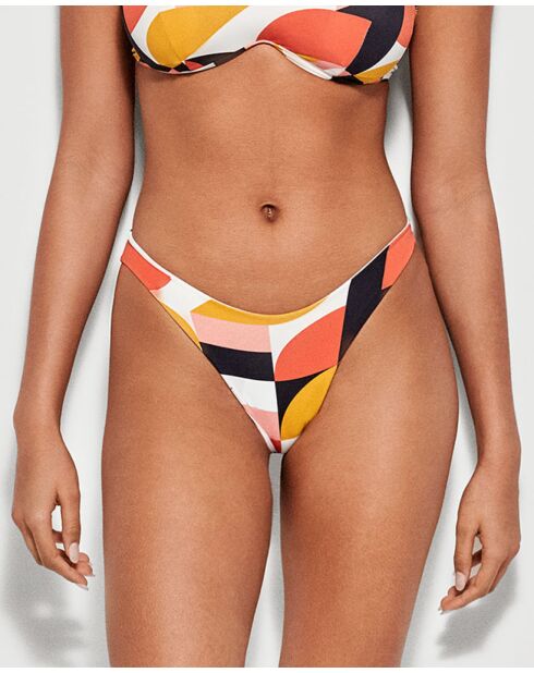 Bas brésilien coupe en V multicolore