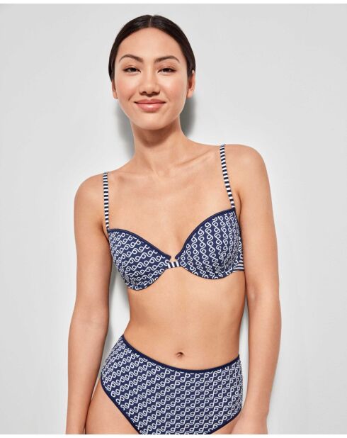 Bas de bikini à  rayures multicolore