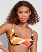 Haut de bikini avec armature continue multicolore
