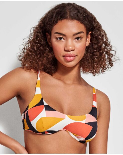 Haut de bikini avec armature continue multicolore