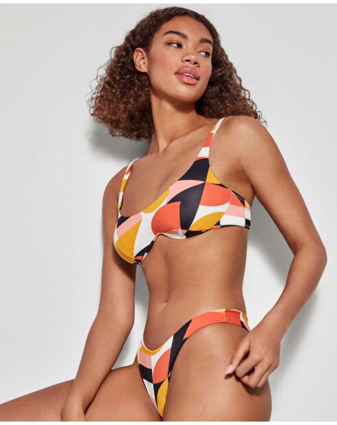 Haut de bikini avec armature continue multicolore