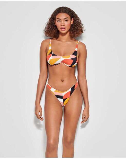 Haut de bikini avec armature continue multicolore