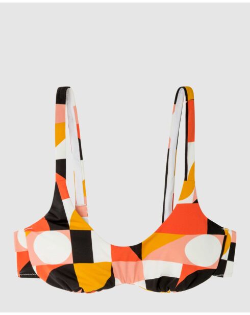 Haut de bikini avec armature continue multicolore