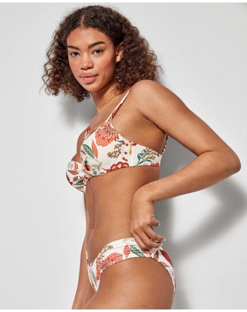 Culotte bikini imprimé floral multicolore