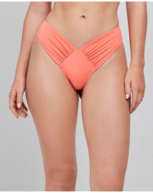 Culotte bikini brésilien coupe V rose