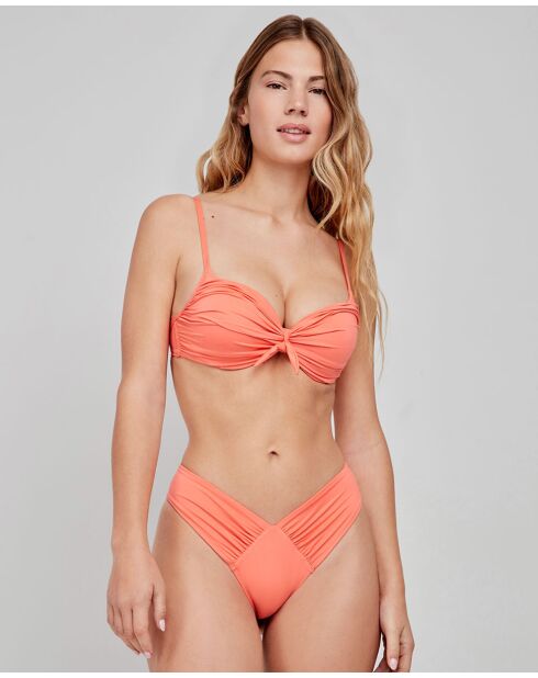 Culotte bikini brésilien coupe V rose