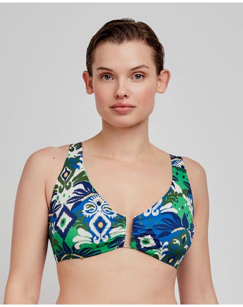 Haut de bikini grande taille avec mousse amovible multicolore