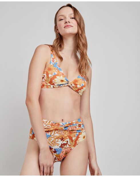 Culotte bikini imprimé floral multicolore