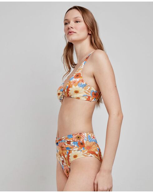 Culotte bikini imprimé floral multicolore