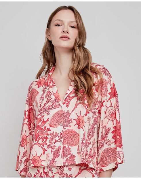 Chemise imprimé coraux multicolore