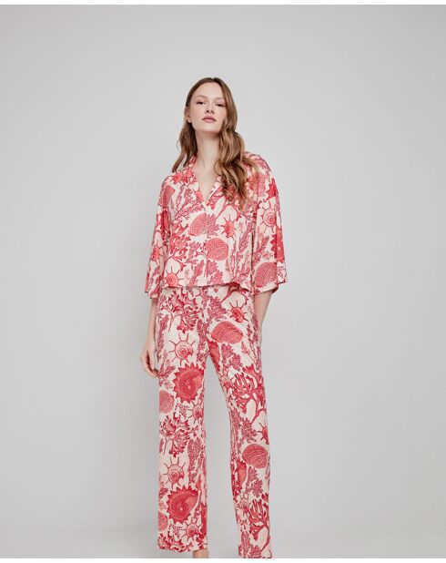 Chemise imprimé coraux multicolore