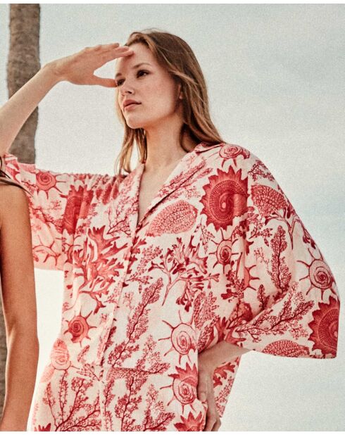 Chemise imprimé coraux multicolore