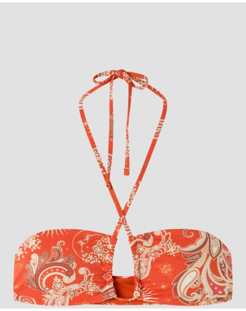 Haut de bikini bandeau sans armature multicolore