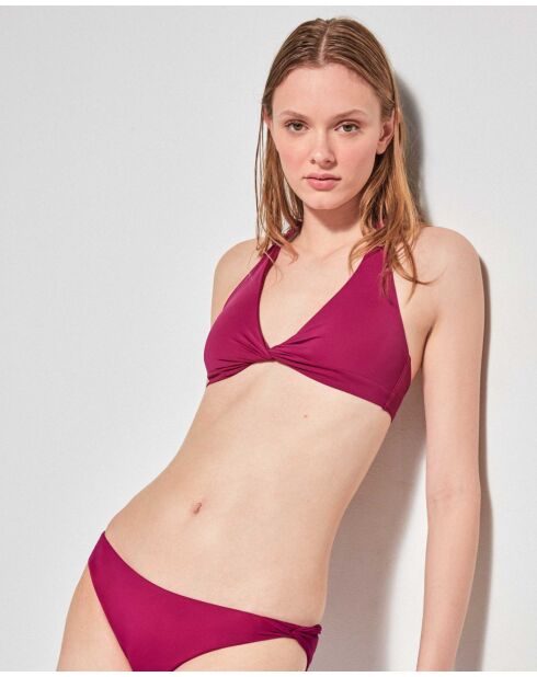 Bas de bikini avec noeuds fantaisie pourpe