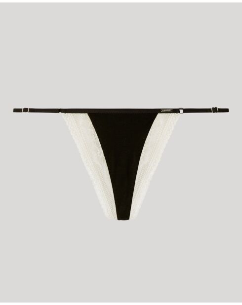 Culotte brésilienne dentelle en contraste noire